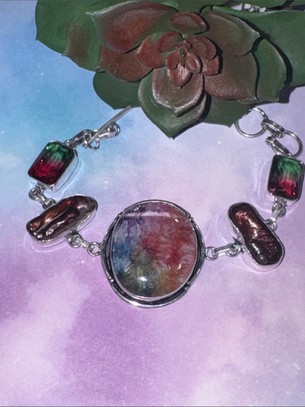 Solar Quartz Multi Gemstone Bracelet View 2